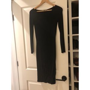 Topshop petite long sleeve black dress-is 2